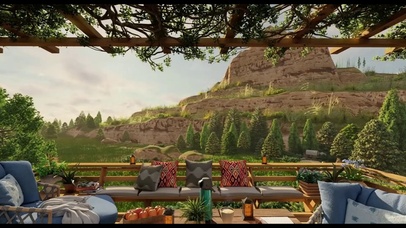 沙发远山度假鸟鸣