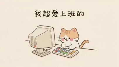 可爱猫咪超爱上班