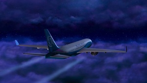 夜空飞行中的客机