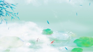 唯美竹叶荷塘