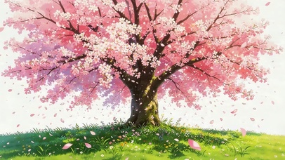 唯美的樱花树