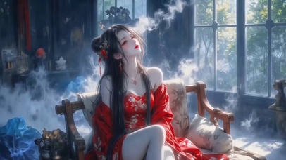 古风性感红衣美女