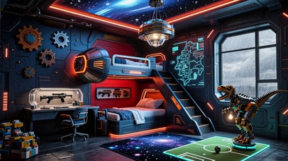 【雨景】积木玩具卧室