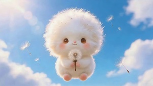 可爱蒲公英精灵