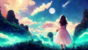 4K 唯美星空女孩