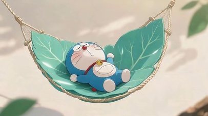可爱悠闲机器猫