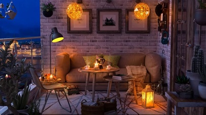 舒适的夜间咖啡馆氛围