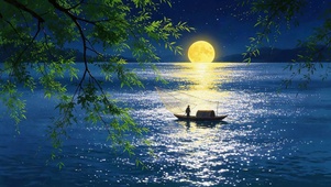 夜晚的湖面