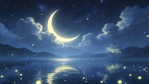 夜景星空树