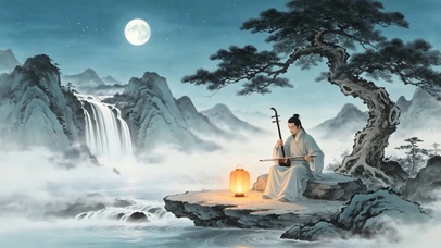 山水瀑布二胡