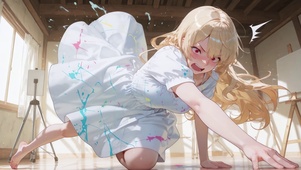 画室内的少女