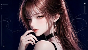 暗夜精致棕发二次元美少女