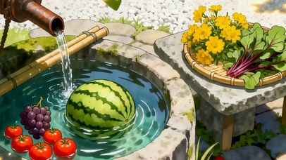 流水西瓜水果带鱼屏