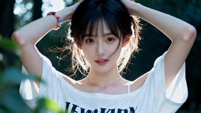 户外逆光清纯美少女