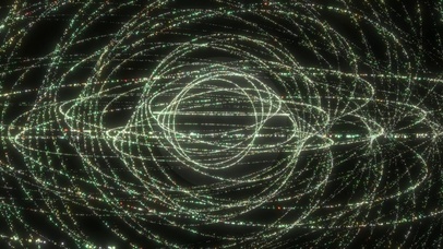 粒子环绕球-黄白色