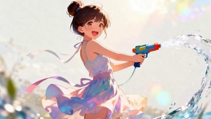 夏天玩水女孩