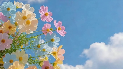清新多彩格桑花