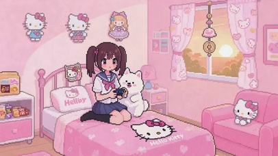 像素风少女的房间