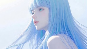 蓝发少女