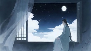 古风月下思乡