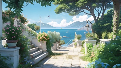 清爽海边风景