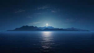 唯美湖泊夜景