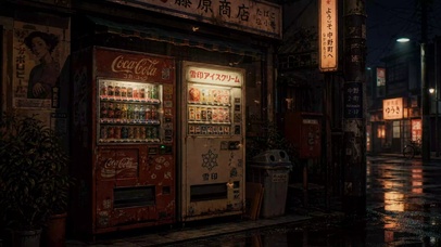 日系夜晚街道