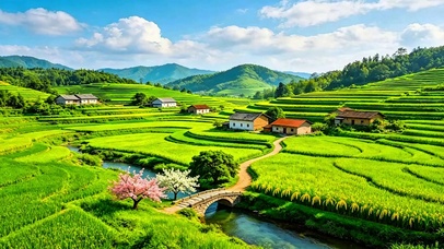 护眼乡村美景4K