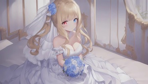 唯美花嫁异瞳少女