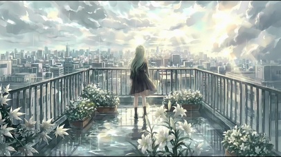 雨后天台百合少女