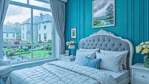 【雨景】冷色调卧室