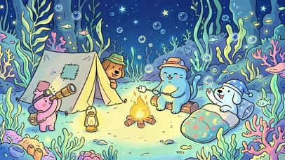 梦幻海底小动物治愈露营