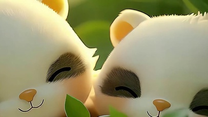 幼崽熊猫带鱼屏