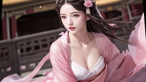 微风中的古风女郎