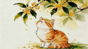 桂花树下猫咪