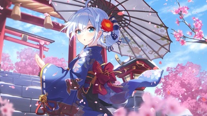 唯美春天和服少女