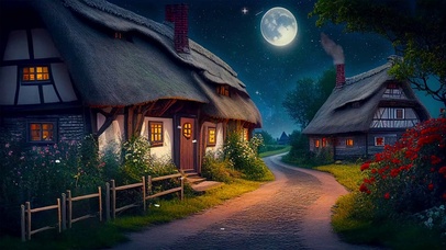 夜晚安静乡间小路