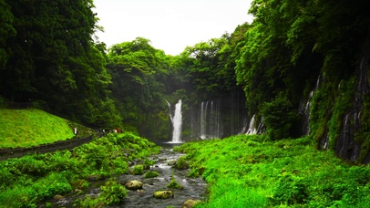 4K护眼绿色瀑布