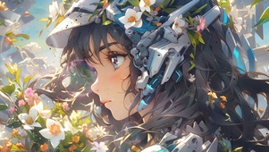 4K 花卉护眼机甲少女