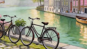护眼树木河流带鱼屏