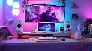 炫酷霓虹电脑房间
