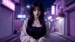 霓虹巷里的少女