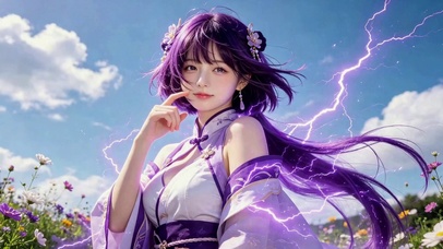 花海紫电古风美少女