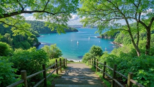 清新海湾林间步道风景