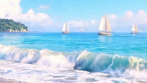 蔚蓝大海带鱼屏