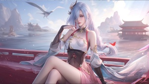 粉色古风动漫女孩