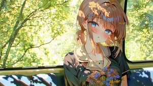 阳光里的窗边少女