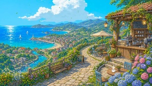 夏日海边小镇