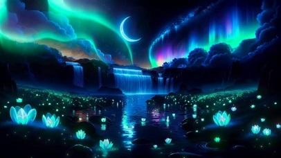 唯美极光山川湖泊 