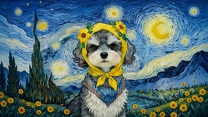梵高风格狗狗